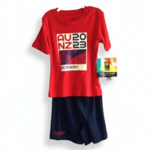 NEW Official FIFA Women’s World Cup Norway 2 Pc Toddler Set 4T Red/Blue